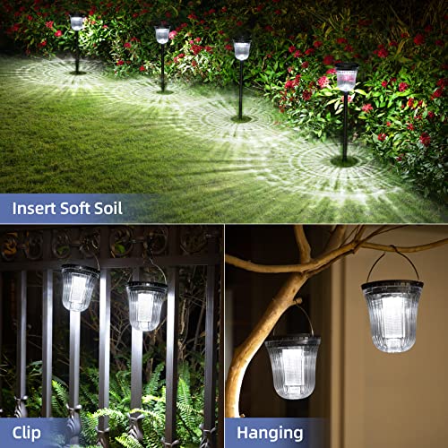 Solar Pathway Lights Outdoor, 4 Pack 200 Lumens Super Bright Solar Path