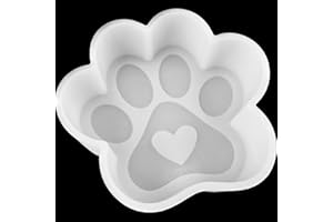 [Check Our Store] VONZK Car Freshie Mold Freshie Silicone Mold 4 1/4” W X 3 7/8” L X 1 1/4" H for Aroma Beads DIY Handmade Freshies Mould (Paw Print Heart)