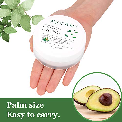 Avocado Essence Foot Cream | Non-greasy Foot Lotion for Rough, Dry, Calloused Feet, Heels and Soles | Exfoliator & Moisturizer | Organic Feet Balm for softening rough skin on feet | 3.52 fl.oz