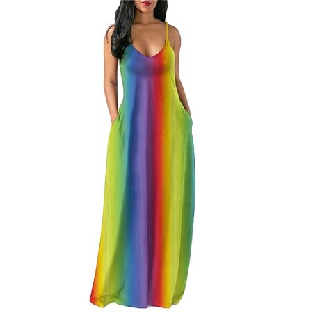 vestito lungo arcobaleno
