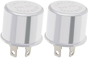 The Lord of the Tools 2PCS 2 Pin Flasher Units Relay 12V 20A 47W for Fixing Flashing Turn Signal & LED Blinking Issues Classic Cars Motorcycle Vans Older Lorry Trucks