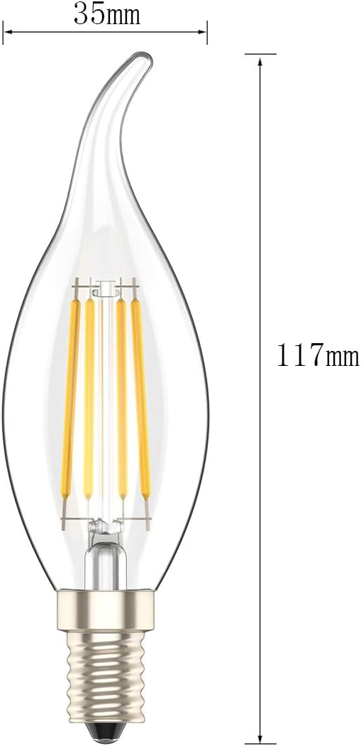 C35 4Watt E14 LED Candle Bulbs, 30Watt Incandescent Bulb Replacement,300lm, Warm White 2700K, Dimmable - Image 5