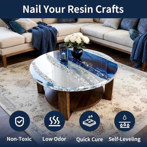 Carvix 2 Gallon Crystal Clear Epoxy Resin & Hardener Kit, Bubble-Free High Gloss for Casting Coating Wood Jewelry Art, Perfect for Beginners