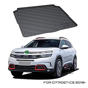 YEE PIN Kofferbakmat rubber kofferbakmat voor Citroen C5 Aircross SUV 2018 2019, zijbescherming rubberen mat laadruimte…