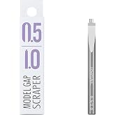 DSPIAE Step Scraper, Model Scriber Blades Edge Detailing Tool, 0.5 &amp;1.0mm | Dual-Size Gap Scraping, Tungsten Steel Blades, Rounded Corner Design, Scriber Chisel for Hobby, Scale Model, 3D Resin Parts