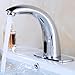 Fyeer Automatic Touchless Bathroom Faucet, Motion Sensor Activated Hands Free Basin Mixer Tap with Deck Plate and Control Box