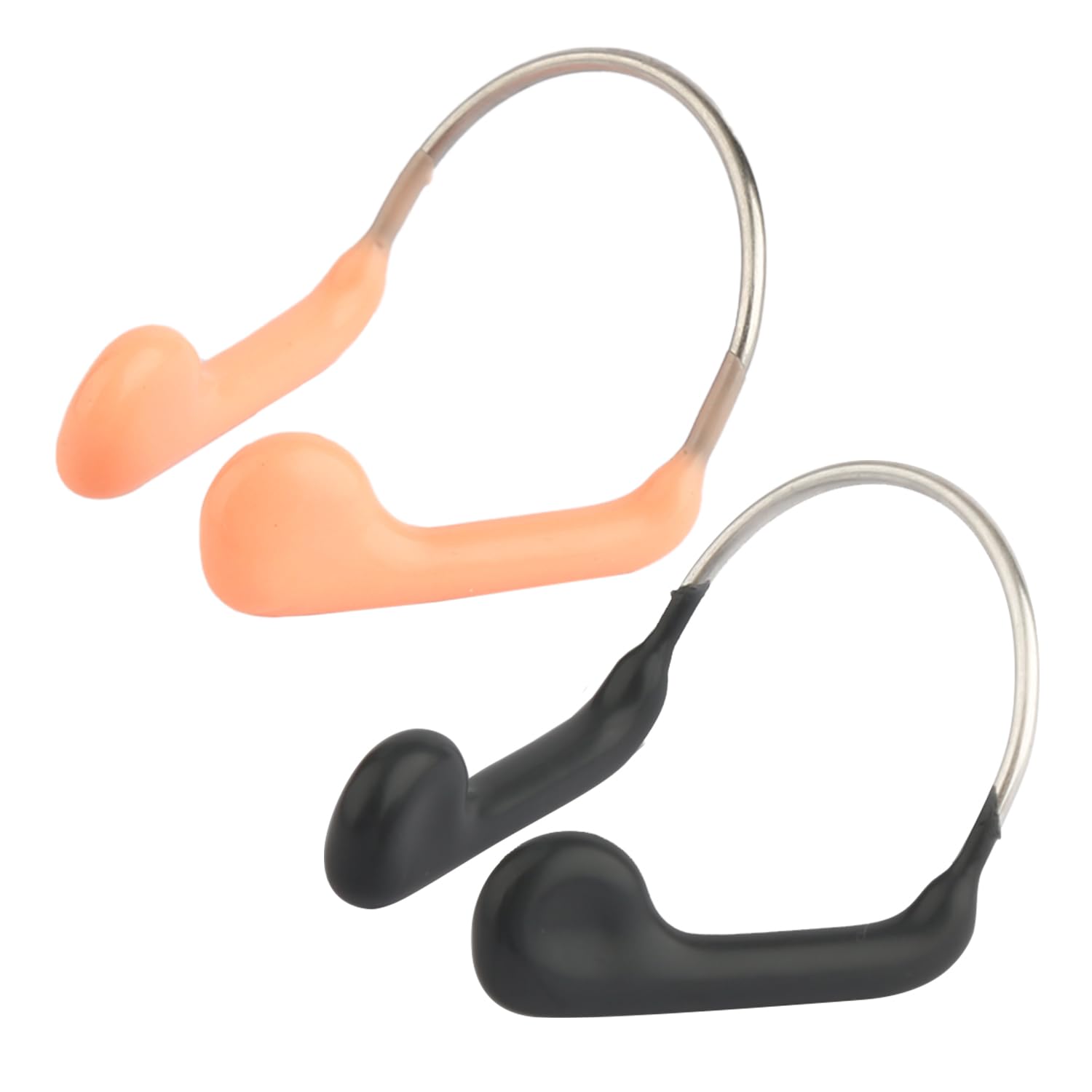 Rumyve 2 Pcs Swimming Nose Clip,Nose Clips Waterproof Swim Nose Protector Plugs,Swim Nose Pegs Nose Grip with Storage Box for Adults,Beginners Swimming Competition (Dark Grey,Beige)