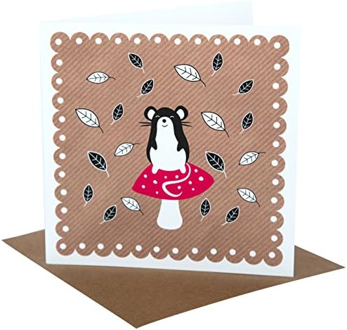 Allihopa Acorn Woods Mouse on Toad Stool Art Card Greeting Card