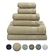 Hotel & Spa Quality, Absorbent and Soft Decorative Kitchen and Bathroom Sets, 100% Genuine Cotton, 6 Piece Turkish Towel Set, Includes 2 Bath Towels, 2 Hand Towels, 2 Washcloths, Sand Taupe