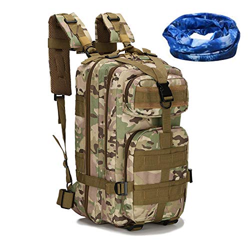 haoYK Tactical Pack Rucksack Outdoor Sport Hiking Trekking Camping Travel Backpack Pack Mountaineering Climbing Knapsack Camouflage Camo Backpack 30L