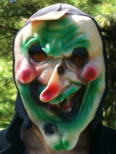 SCARY HOODED Vinyl Halloween Costume HOODED Mask GREEN GOBLIN (Child)