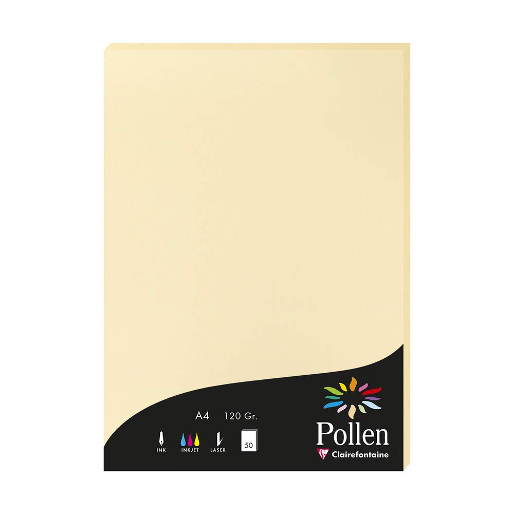 Clairefontaine 4296C Wallet of 50 Sheets Format A4 (21x29,7cm) 120gsm Tawny colour Invitation Paper Events Correspondence Pollen range Premium Smooth Paper