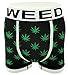 Men's Novelty Boxer Shorts Briefs Trunks Underwear WEED LEAF (3 pack) Black Red White LARGE
