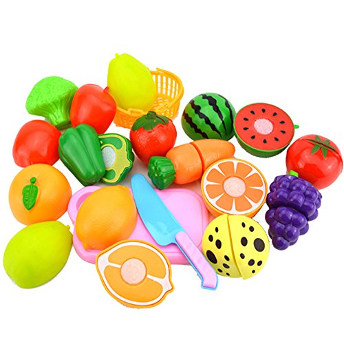 1 Set Kids Pretend Role Play Kitchen Fruit Vegetable Food Toy Cutting Set Gift 2019 New (C)