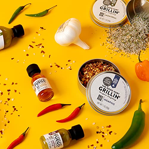 Thoughtfully Gifts, The Good Hurt Fuego Hot Sauce Crate Gift Set