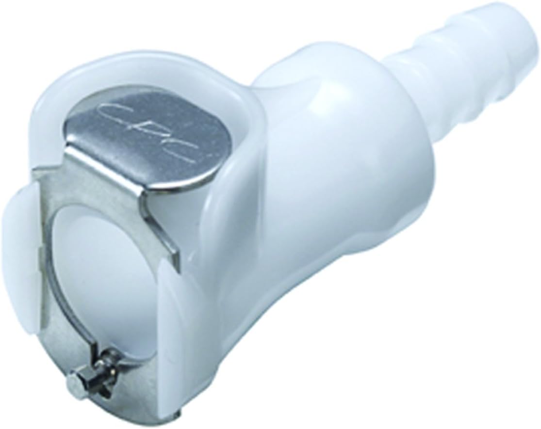 Colder PLC17004 Acetal Tube Fitting, Coupler, Straight Thru, In-Line, 1/4" Flow Coupler x 1/4" Barb