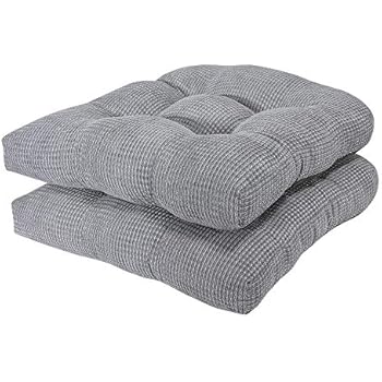 Arlee - Tyler Chair Pad Seat Cushion, Memory Foam, Non-Skid Backing, Durable Fabric, Superior Comfort and Softness, Reduces Pressure and Contours to Body, Washable, 16 x 16 Inches (Gray, Set of 2)