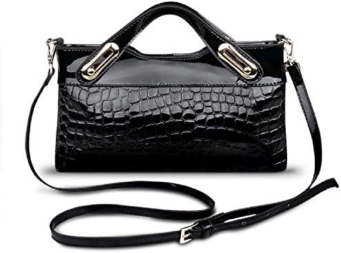 [Concierge Bag] Woman Crocodile Pattern 100% Cow Leather Top-Handles Bag Evening Purse