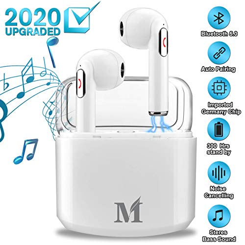 Wireless Earbuds with Charging Case,Bluetooth Earbuds with Mic for Running,Wireless Earphones Bluetooth Earphones with Microphone,Mini Sports Earbuds Sweatproof Compatible iOS Android Smartphone