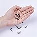 Pandahall 200pcs Adjustable Eyeglass Holders Chain Strap Holder Rubber Loop Coil Ends Beaded Jewelry Findings Black 20x5mm