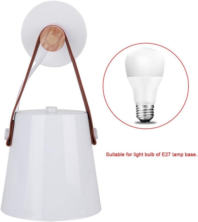 Zerodis Wall Light Sconce Modern Wooden Iron Led Wall Lamps Minimaslist E27 Wall Lamp Light Fixture for Living Room Bedrooms Bedside Study Porch Corridor (White) - Image 4