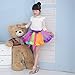 JiaDuo Girls Layered Rainbow Tutu Skirt Bow Dance Ruffle,Rainbows,Large/4-6 Years