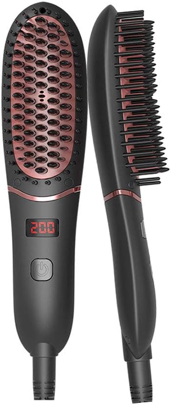 Hair Straightening Brushes Enhanced Faster Heating Ceramic Mini Hair Straighten Comb with Anti-Scald  Auto-off Function Dual Voltage LED Display,Ionic Generator Hair Straightener for Beard Long Hairer