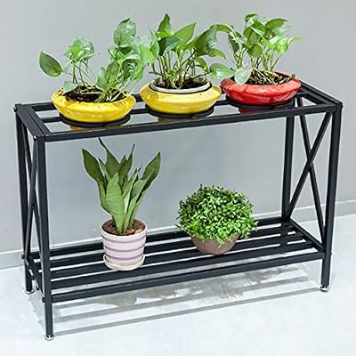 2 Tier Iron Pot Shelves Plant Stand Plant Shelf Holder Flower Display Storage Rack For Outdoor Indoor Balcony 26 7 X 9 X 27 5 Buy Online At Best Price In Uae Amazon Ae