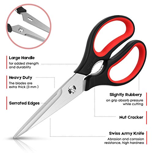 Kitchen Scissors, iBayam Heavy Duty Come Apart Kitchen Shears, 2Pack 9