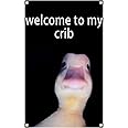 2x3 Ft Welcome to My Crib Flag Funny Flags Double Printed Funny Poster Wall Flag with 4 Brass Grommets for Dormitory Room Hom