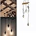 HESSION Vintage Triple Light Sockets Pendant Hanging Light Cord Plug-in Light Fixture, Light Socket with On/Off Switch E26/E27 Base,Total 16.5 Foot Twisted Black Textile Cord UL Listed(Copper)