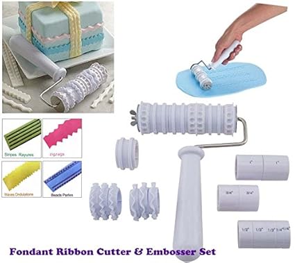 Fondant Ribbon Cutter Roller Embosser Cake Decorating By