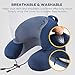 Sable Ergonomic Travel Pillow with Memory Foam Support, Dual Filling Design Neck&Head Support Pillow for Kids, Airplane, Office, FDA Registered and Machine Washable
