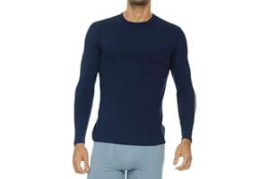Thermajohn Thermal Shirts for Men Long Sleeve Thermal Compression Shirts for Men Base Layer Cold Weather (Navy, Large)