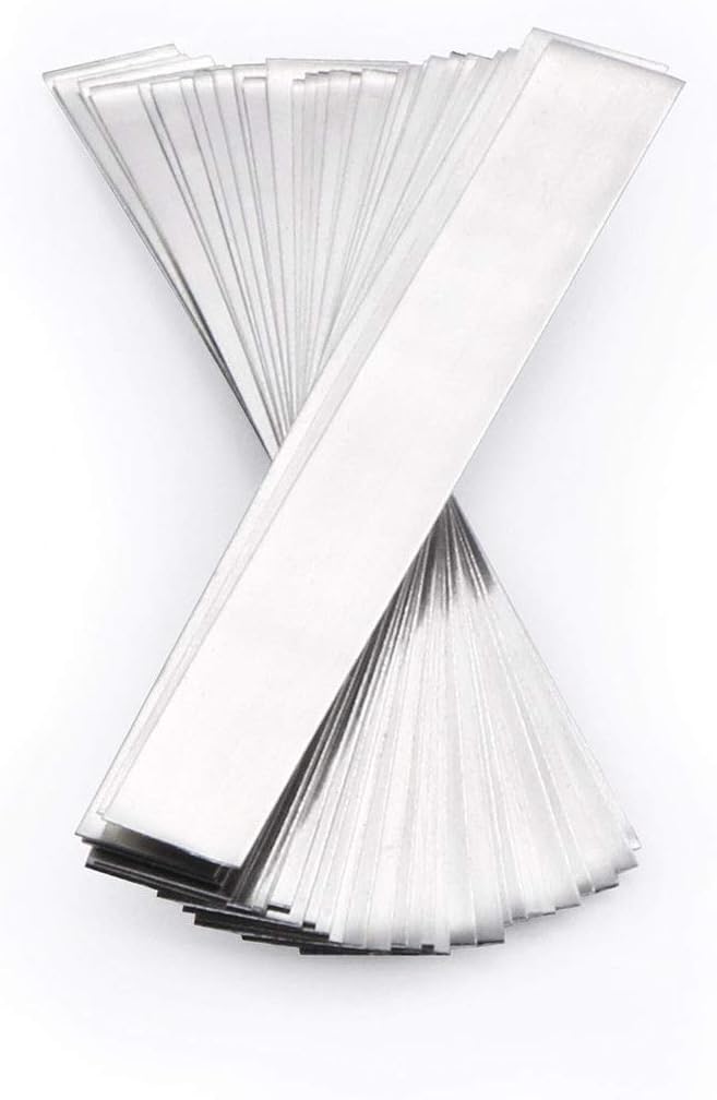SHONAN Pure Nickel Strip 99.6% Nickel, 2 Inches Nickel Strips, 0.15x6x50mm Soldering Tabs for High Capacity 18650 Lithium Battery Pack, Li-Po, NiMh and NiCd Battery Pack and Spot Welding, 50 Pcs - - 