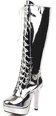 knee high boots thin heel