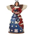 Jim Shore Heartwood Creek Patriotic Angel in Flag Dress Stone Resin Figurine, 6”