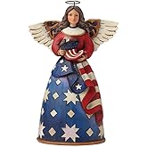 Enesco Jim Shore Heartwood Creek Patriotic Angel Wearing Flag Dress Figurine, 6 Inch, Multicolor