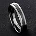 MNH Tungsten Ring Men Black Plating Wedding Band Women 4mm Matte Finish Comfort Fit Polished Edge 7-13