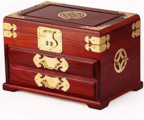ジュエリー展示収納ケース特大アンティークジュエリーボックスレトロ実用的なロック可能なジュエリーボックスウッドワンダフル母親や 複数の機能 カラー レッド サイズ 31 5times 21times 5センチメートル Lxhff Color Red Size 31 5 21 5cm