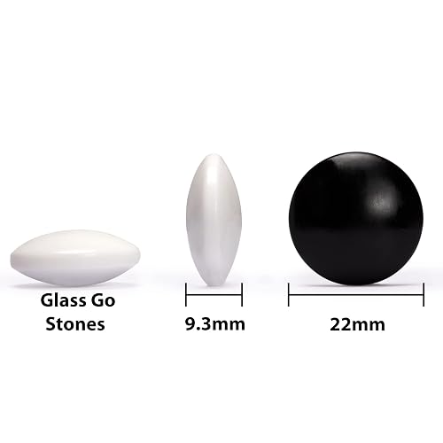 Yellow Mountain Imports – Plateau De Go Recto-verso En Bambou Sculpté 2 Cm, Pierres Coréennes Doubles Convexes En Verre Trempé Et Bols, Avec Livret D’initiation