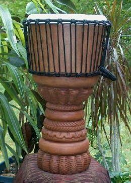 "Tribal Goblet Djemboo" Djembe Drum- 23"-24" Tall x 13"-14" Head