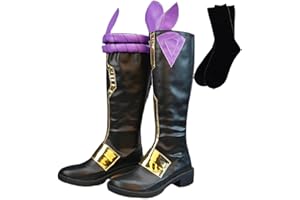 TKIEIO Qiqi Cosplay Shoes Keqing Boots Anime Characters Cosplay Shoes Cos Performance