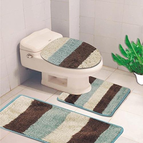 Denise Striped 3 Piece Bath Rub Set, Tub, Contour, Lid Spa - Thumbnail 2