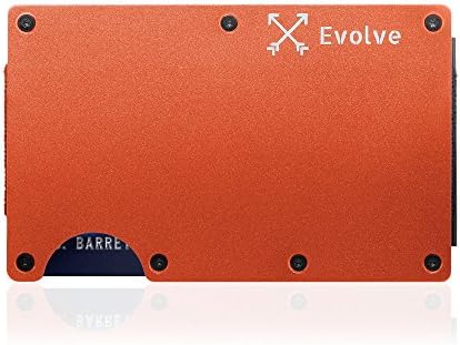 Minimalist Money Clip Wallet - RFID Blocking Aluminum 2018 Design by EVOLVE (Flame)