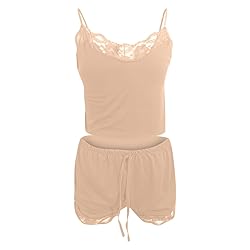Women's Nightgown Two Piece Lace Satin Spaghetti
