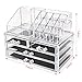 MVPOWER Clear Acrylic Cosmetic Organizer Display Stand Makeup Storage Box Drawers Case