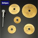 Drillpro 6pcs HSS Circular Saw Blades Set Titanium Coated Saw Blades for Dremel Rotary Tools
