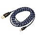EZOPower 10 feet Braided Jacket USB Data Cable for GoPro Hero 4, Hero 3, Hero 3+, Hero, Silver, Black, White, All Edition - Tangled Free Brand: EZOPower