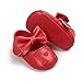 Royal Victory RVROVIC Baby Girls Shoes PU Soft Sole Bow Prewalker 0-18 Months (11cm (0-6months), Heart Red)